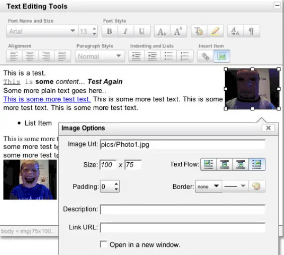 YUI Rich Editor wysiwyg html software