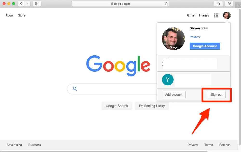 signing out of account signing out of account