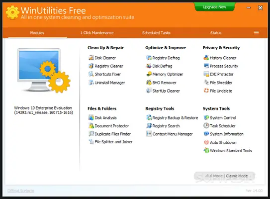 WinUtilities pc cleaning software