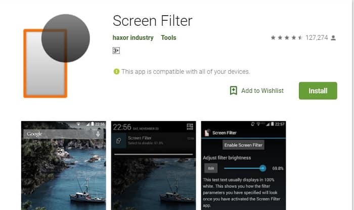 Screen Filter app