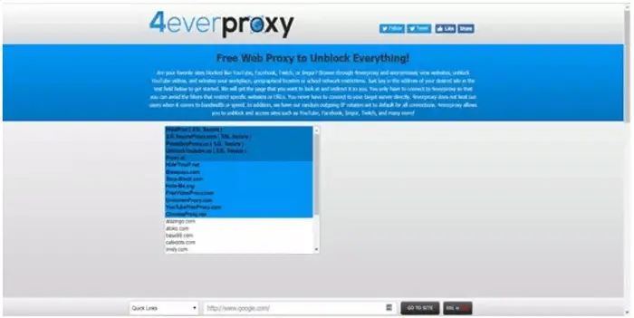 4everproxy Proxy Browser