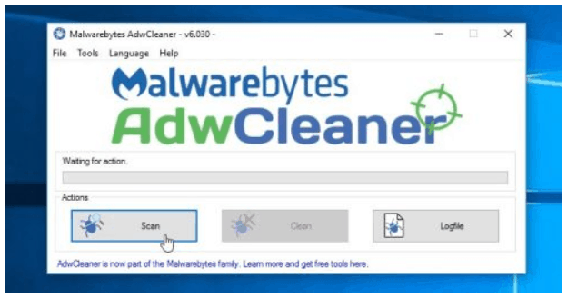 Malwarebytes AdwCleaner Dashboard