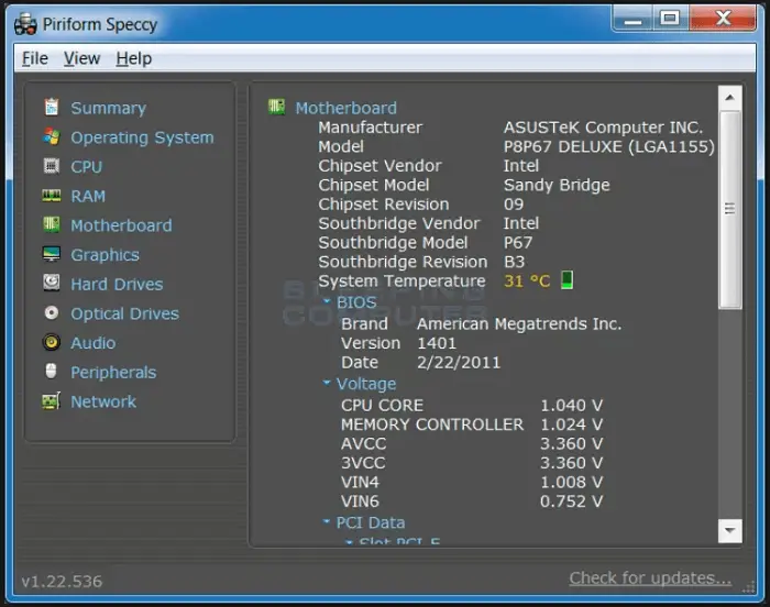 speccy Benchmark Software