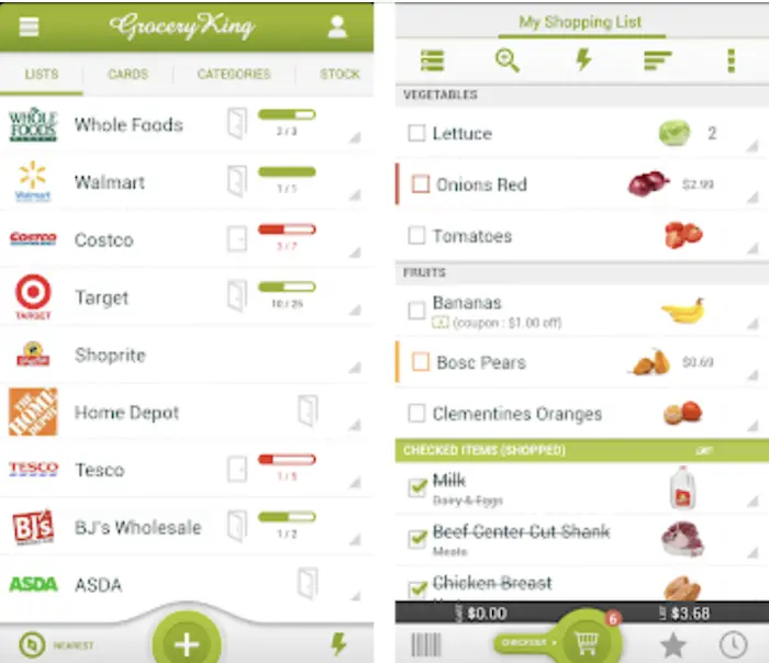 grocery king Grocery List App
