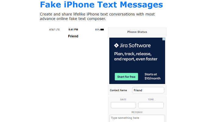 ifake text message