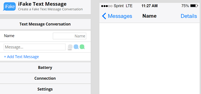 iphone fake text