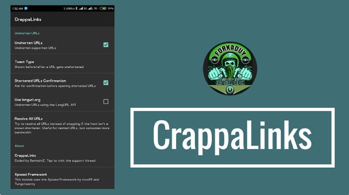 CrappaLinks Xposed Module