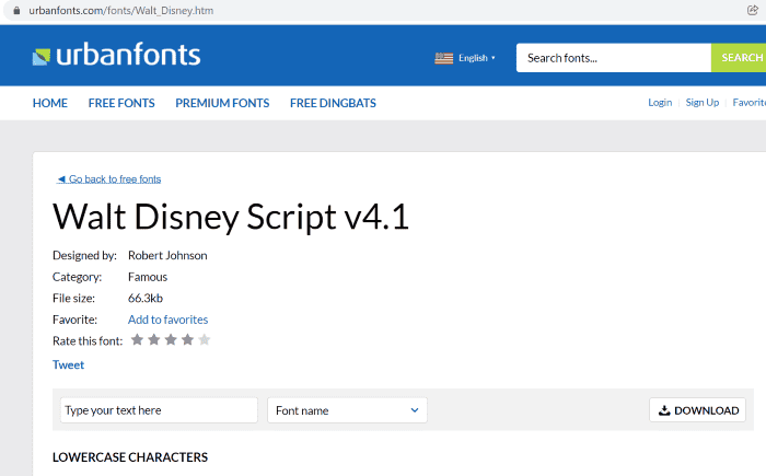 urbanfonts disney font generator