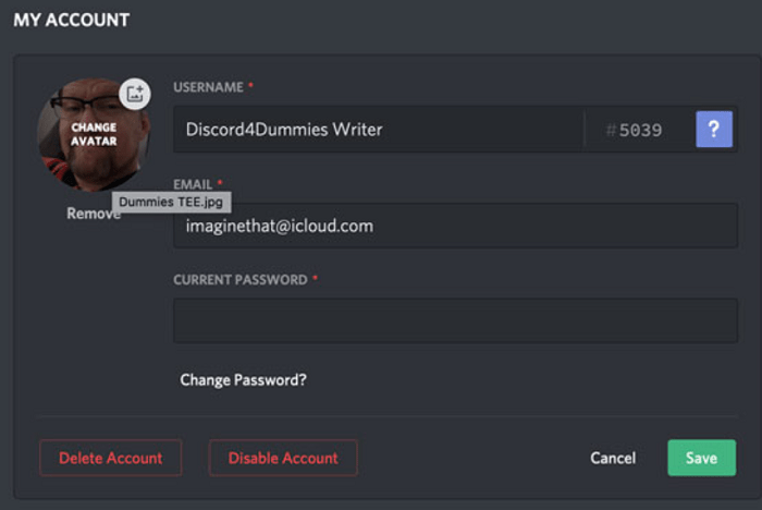 change discord default avatar