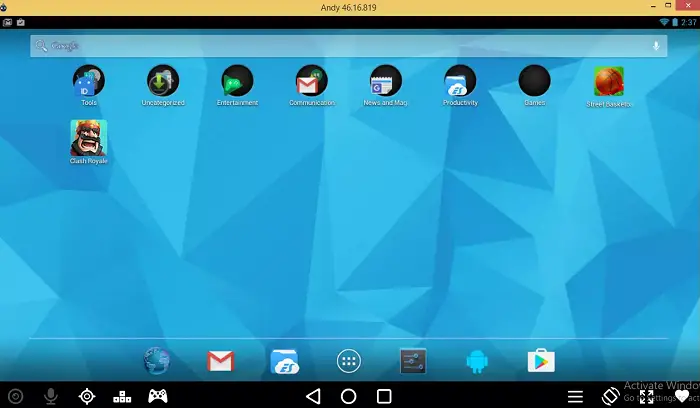 andy os Android emulator for Linux