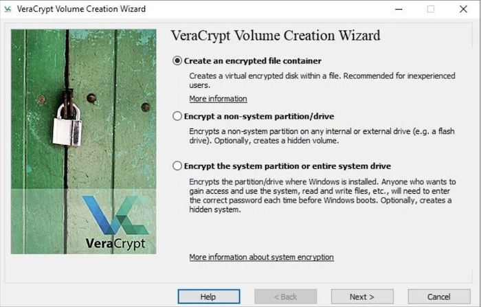 vera encrypt volume creation wizard