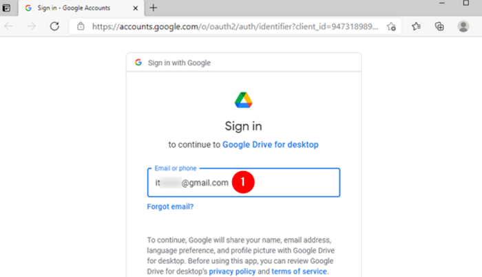 signing in to your google account