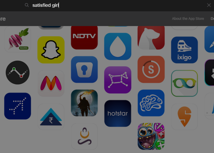 search satisfied girl on app store