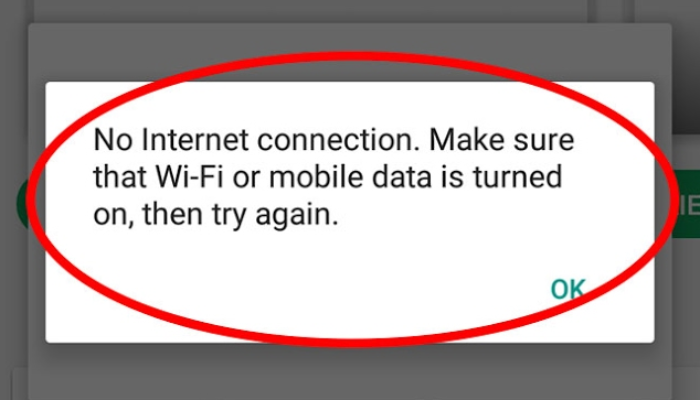 your mobile data or wi-fi connection