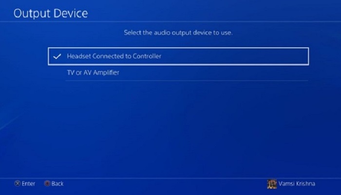 headset connected to controller on ps4