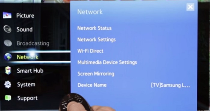 network settings menu