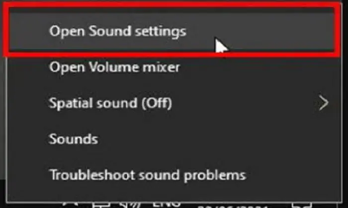 open sound settings in computer