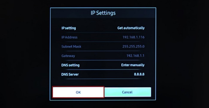 smart tv ip settings