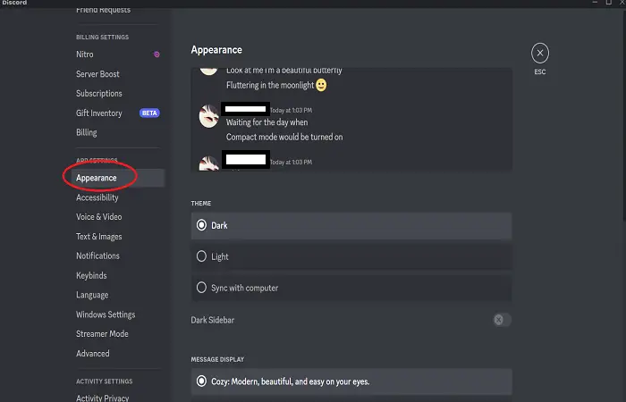 discord appearance
