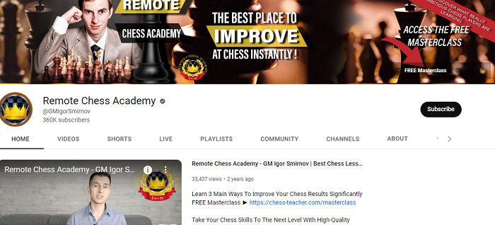 remote chess academy channel