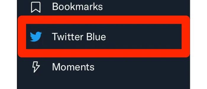 twitter blue option