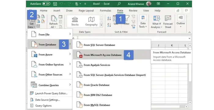 open mdb file in excel