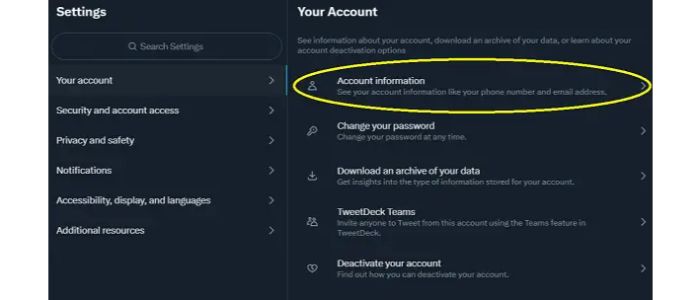 account information