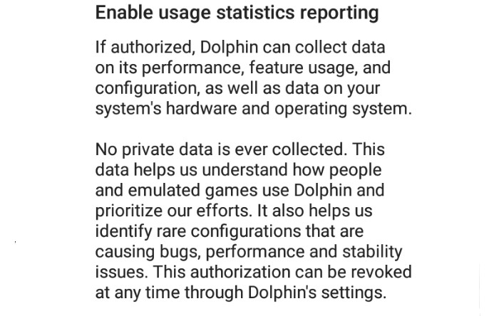 enable usage statistics reporting agreement