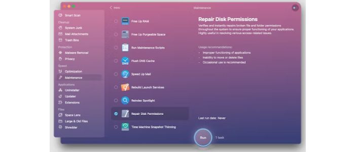 repair disk permission