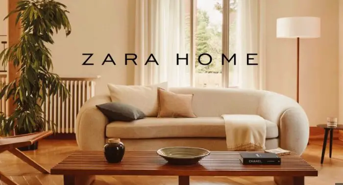 zara home sofa and lamps