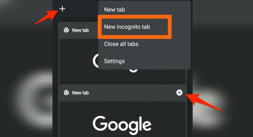 incognito tab on android