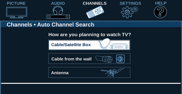 select automatic channel search