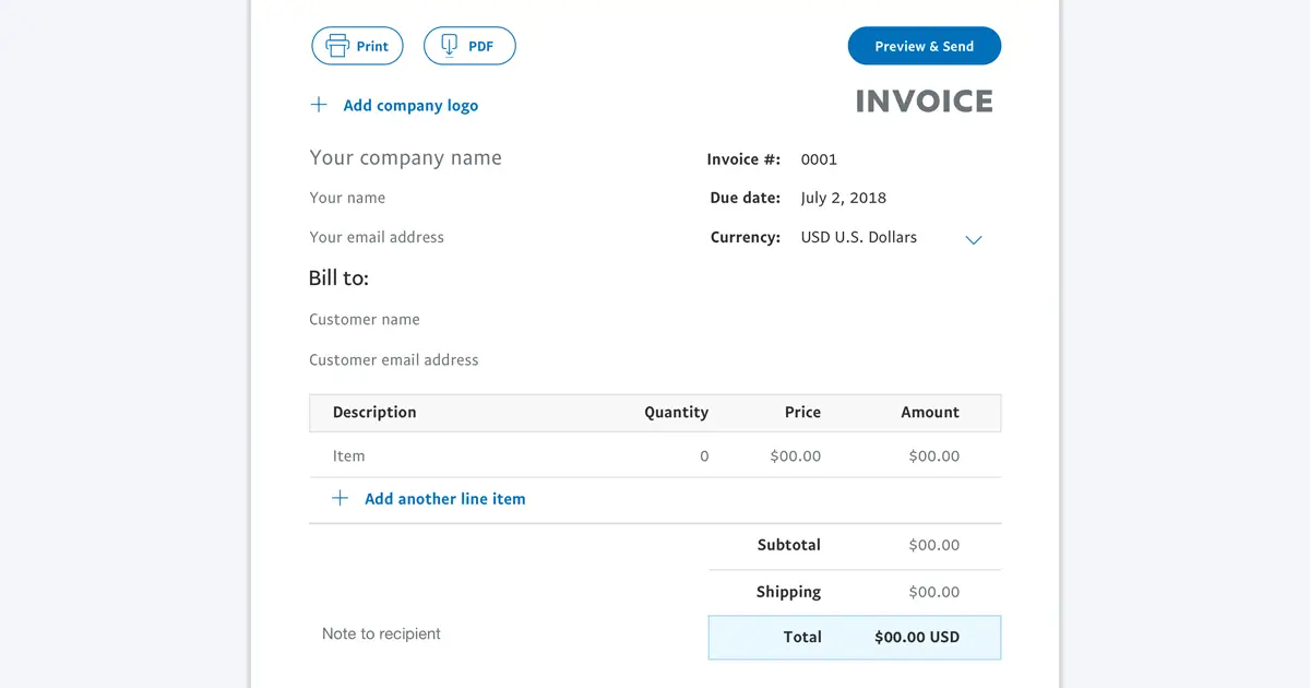 paypal invoice