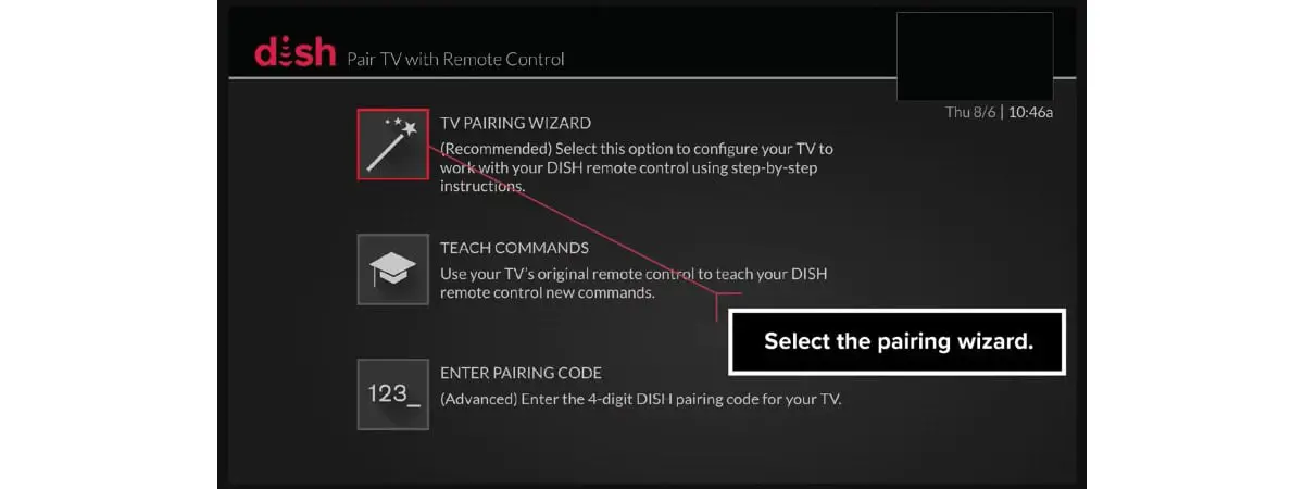 tv pairing wizard