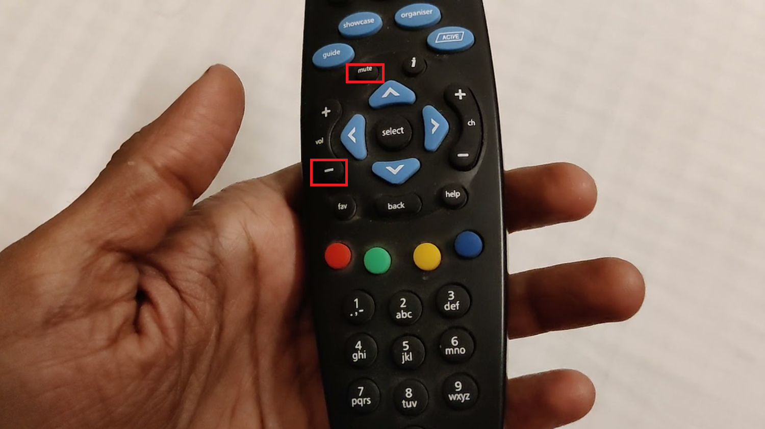 mute and volume button on remote