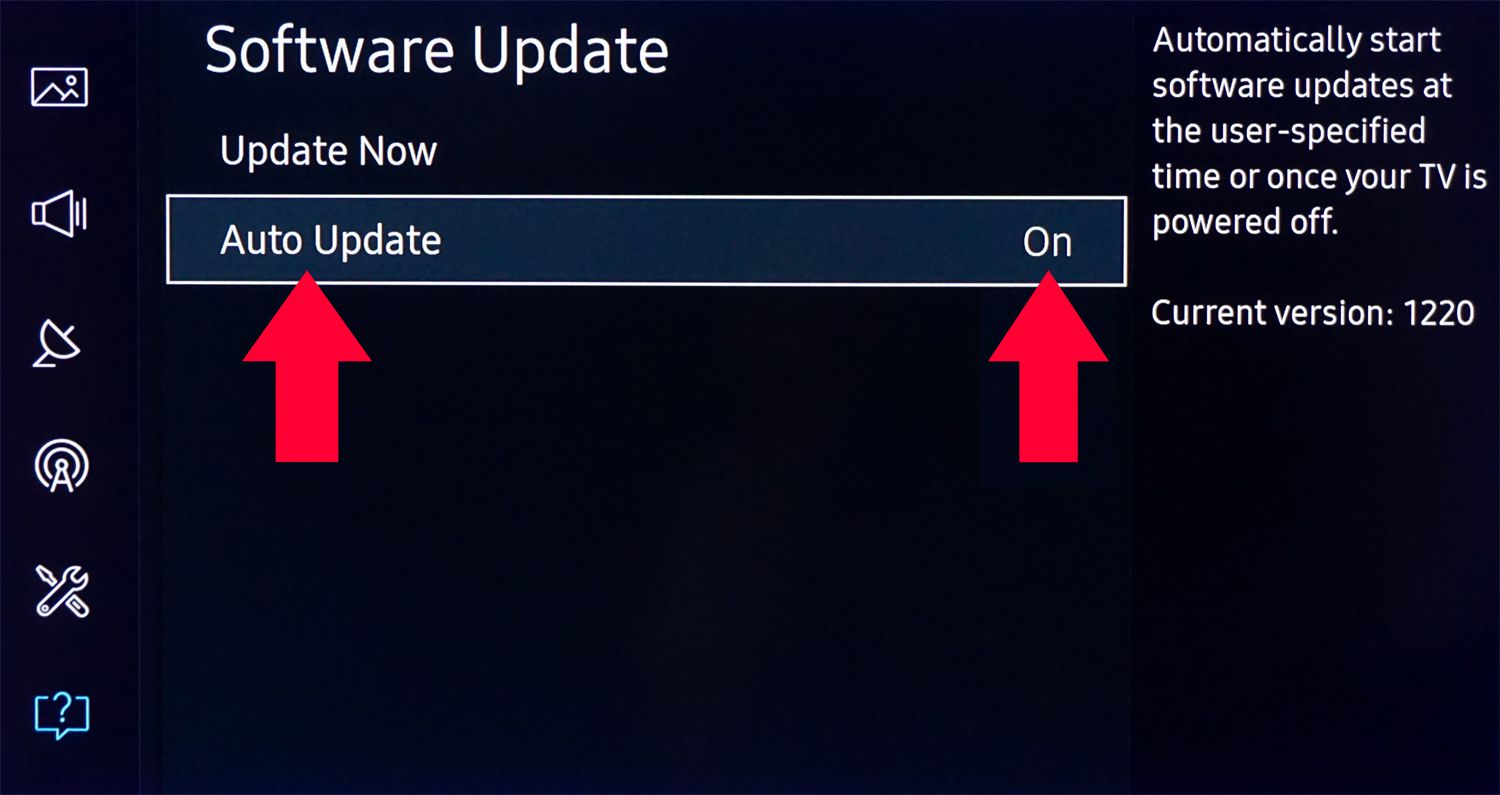 software update on tv