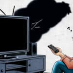 Why is my TV screen black but I can hear it?